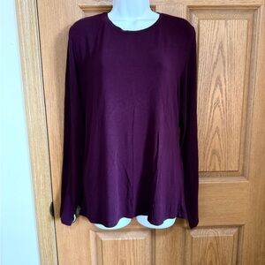 Cuddl Duds Softwear Stretch long sleeve layering crew top womens Sz XL burgundy